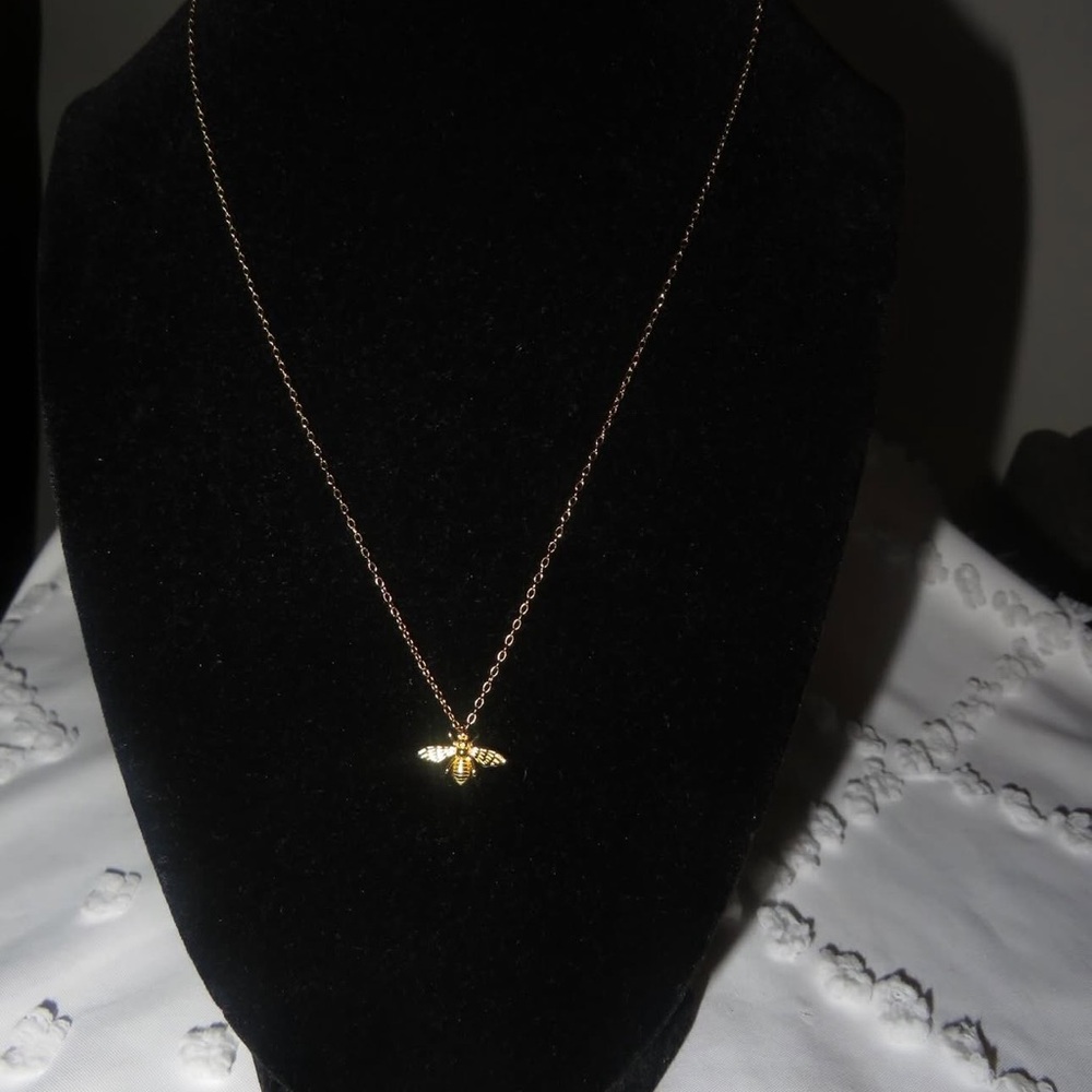 Gold Bee Pendant Necklace